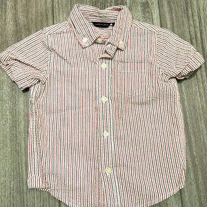 Janie and Jack Red, White, and Blue stripes button up